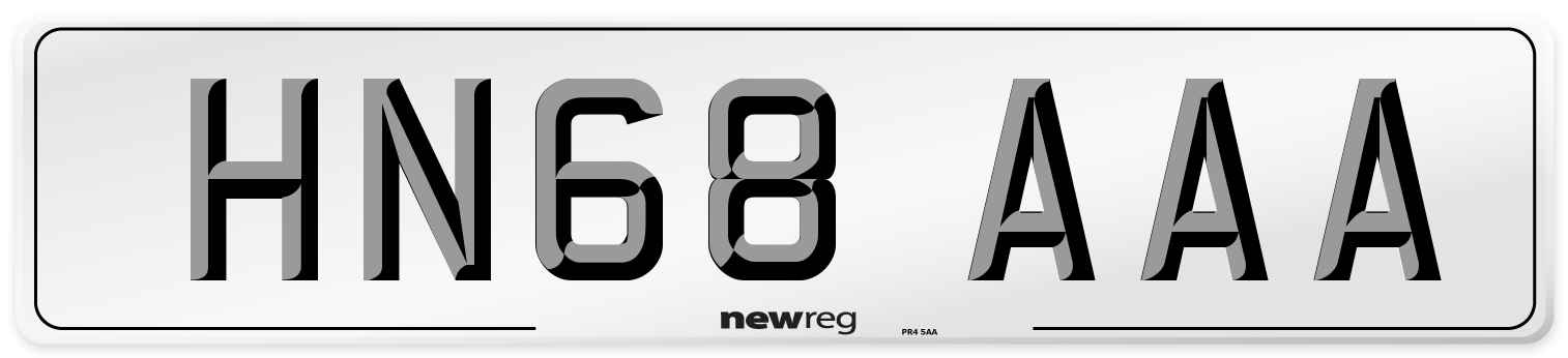 HN68 AAA Number Plate from New Reg